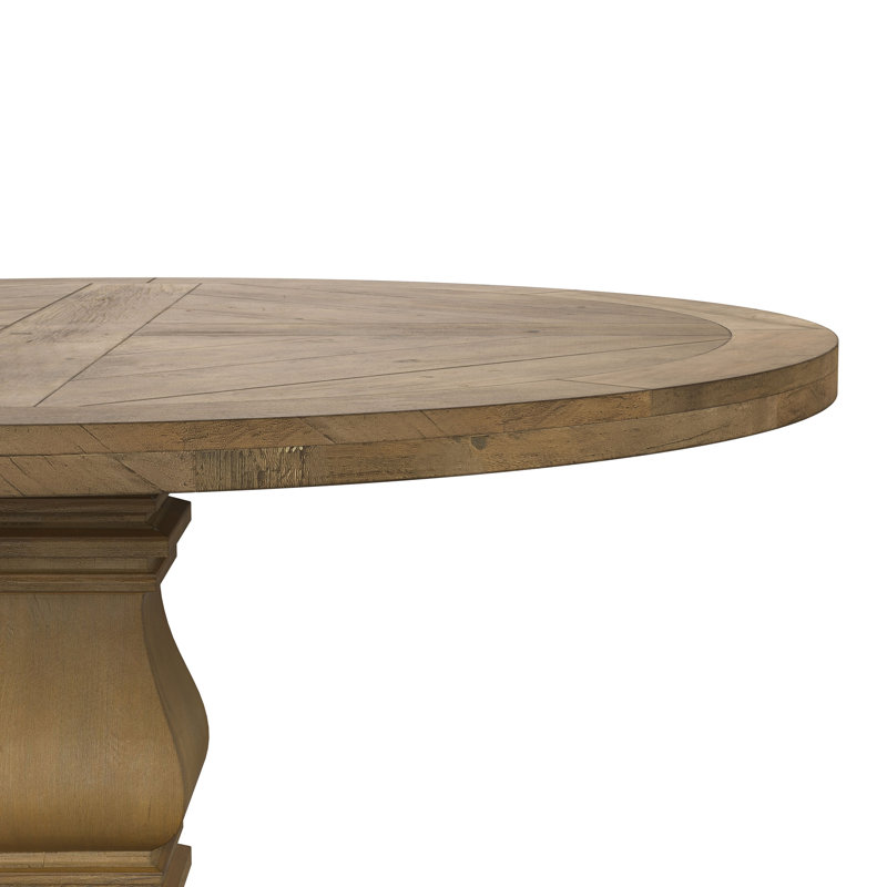 Rustic Honey Round Wood Dining Table