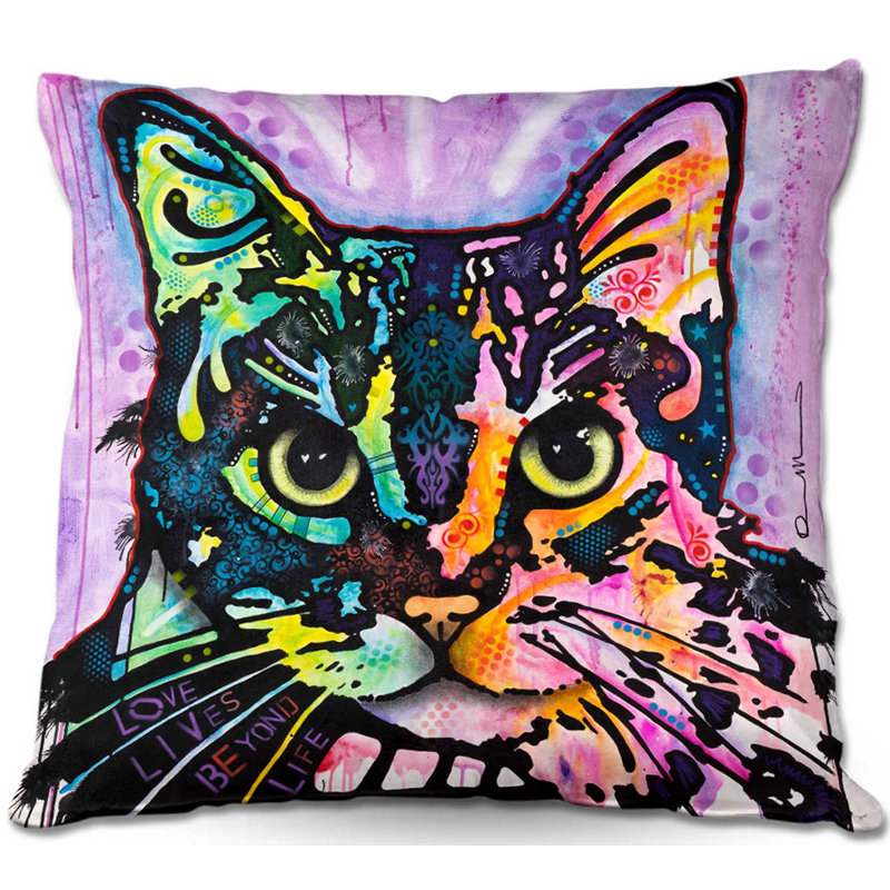 Maya Cat Throw Pillow, 18" H x 18" W x 5" D