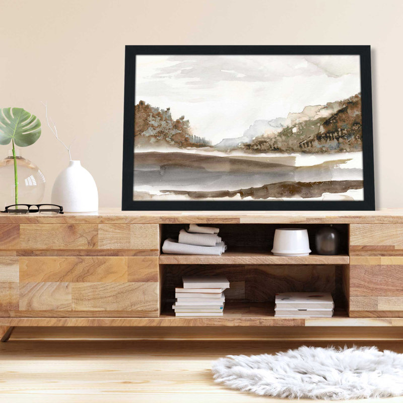 Mountain Time - Peinture, L 39,5 po x H 27,5 po, Cadre noir