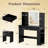 Vanity Desk Set with LED Lighted Mirror & Storage Drawers, Makeup Vanity with Cushioned Stool for Bedroom-776360183-776360182