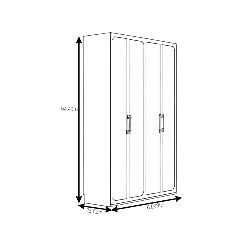 Simple Solid Color Atmospheric Wardrobe, 94.49" H x 62.99" W x 23.62" D