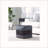 Square Ottoman with Leather and Canvas Stitching