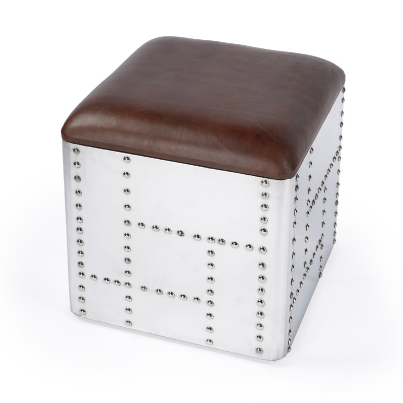 Midway Aviator Leather Ottoman