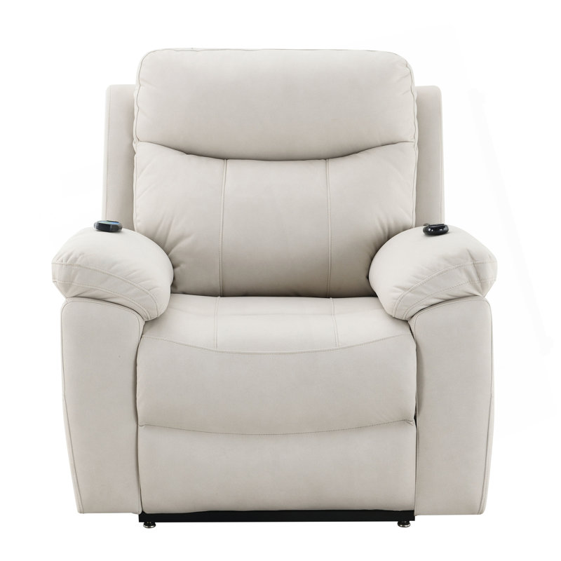 Chriki Microfiber Power Motion Recliner With Lift, Heating & Massage Chair, Beige