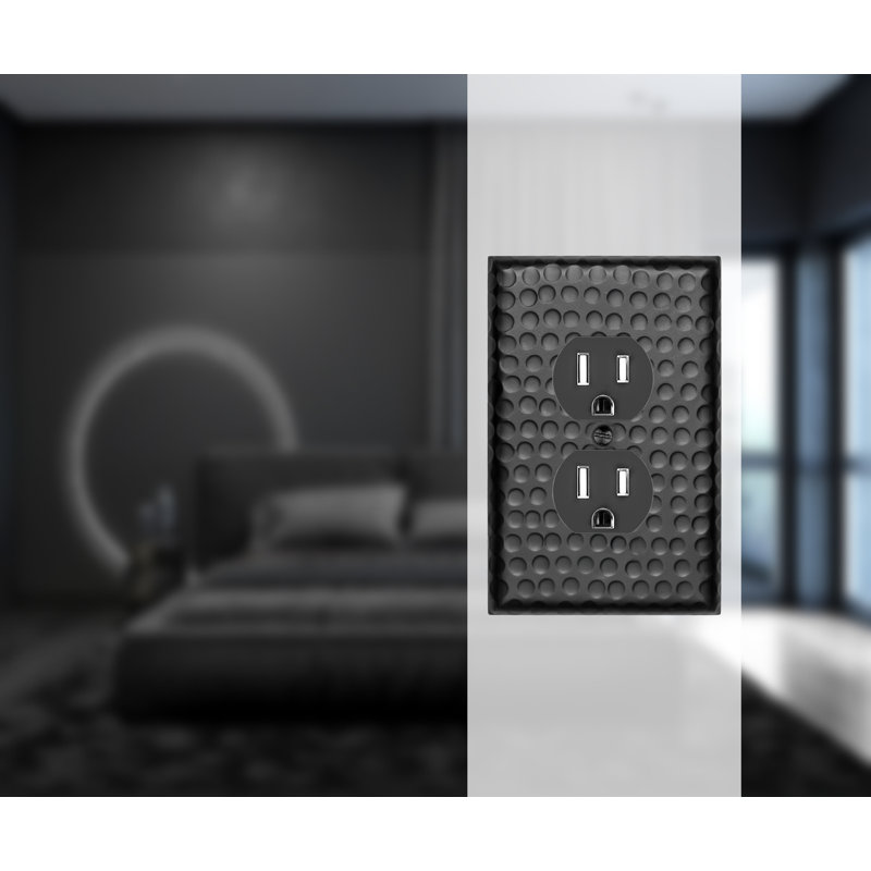 Plaque murale standard prise de courant 1 main, Noir mat, 2