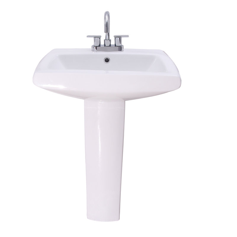 Barclay Ambrose 18.5'' White Vitreous China Rectangular Bathroom Sink with Overflow, 4"