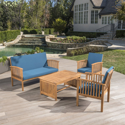 Charmant ensemble de canapé d'extérieur en bois d'acacia pour des moments de détente, résistant aux intempéries