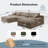Boneless Couch,Modular U-Shaped Sectional Sofa,106-Inch 4-Seater Chaise Lounge With Reversible Design, Striped Corduroy Fabric In BLACK – Customizable Living Room Or Bedroom Couch, Freely Configurable Layout.-1338814376-1338814379