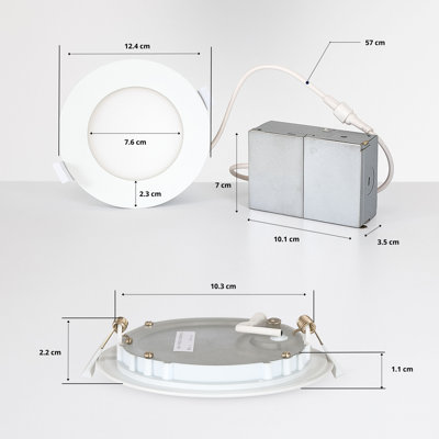 Luminus Basix 4-Inch LED Recessed Slim Light With Detached Junction Box,  IC Rated, 5 CCT, 600 Lumens, 9 Watts, Dimmable, 50000Hrs - 4 Pack