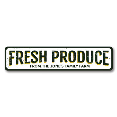 Fresh Produce Aluminum Sign