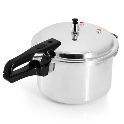 MegaChef 5 Quart Aluminum Stovetop Pressure Cooker, Induction Compatible