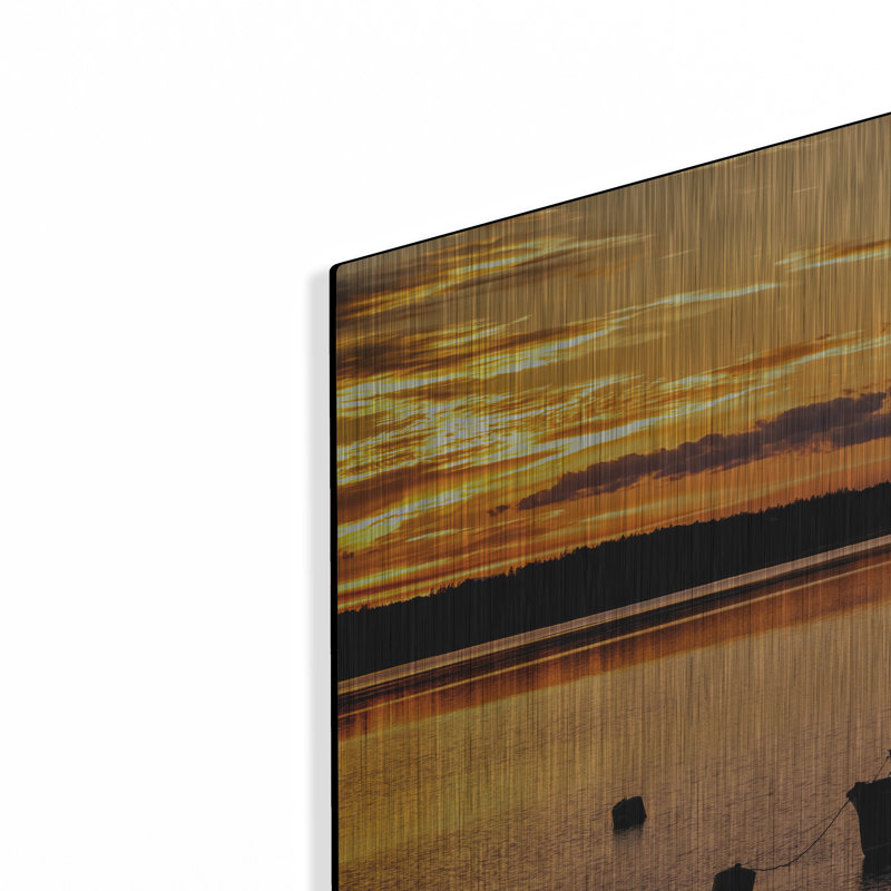 Mur en métal «Sunset At Anchor» par Rick Berk, H 24 po x l 36 po