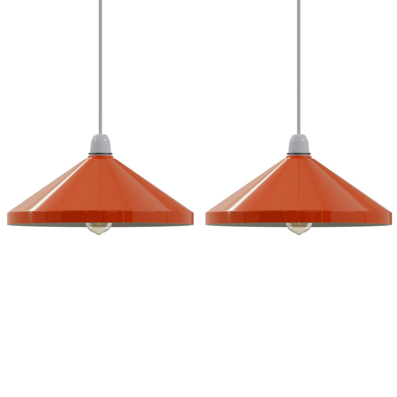 19cm H Metal Cone Lamp Shade ( Screw On ), Orange