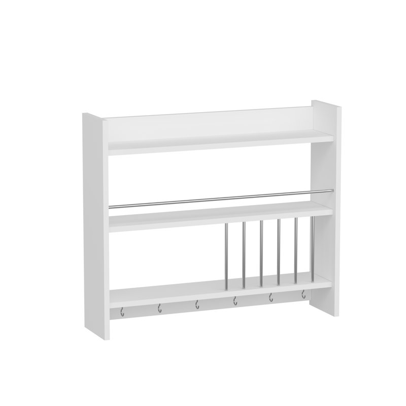 Wall Mounted Required Spice Rack, White