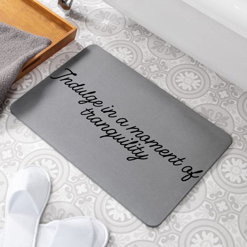 Non-Slip Bath Rug, Grey