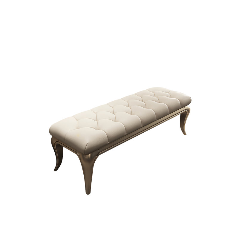 Larner Leather Match Upholstered Bench, Off White