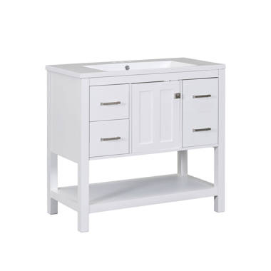 Hanover Tremont 36-In. Bathroom Vanity Set includes Sink, Countertop, and  Pre-Assembled Cabinet w/ 1 Drawer, Bottom Shelf, White - Hanover Home