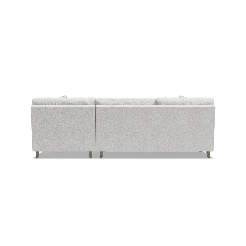Mila Chaise Sectional, White Polyester, 33.5" H x 101" W x 61" D, Right Hand Facing