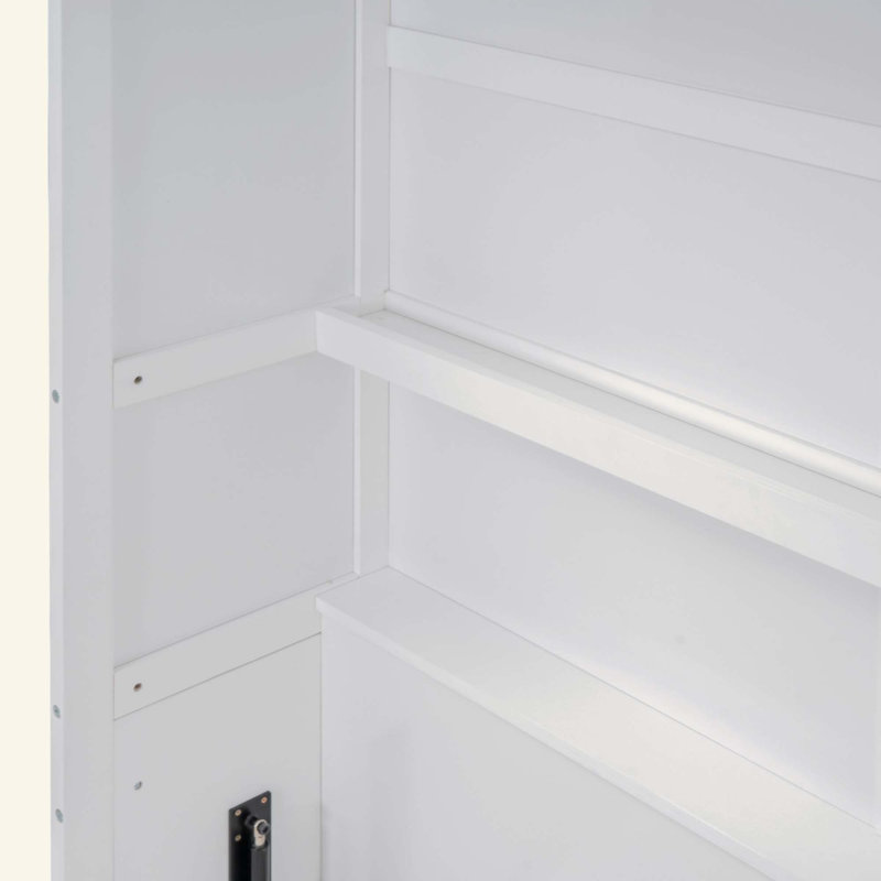 Lit escamotable mural avec tablettes Murphy, White