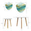 Ensemble de 2 tables basses gigognes en forme de triangle, cyan, menthe, marbre liquide, aquarelle, lignes dorées, taches de pinceau, table de bout bleu sarcelle, table d'appoint minimaliste moderne pour salon