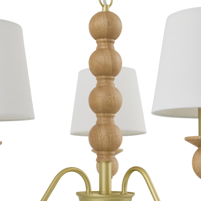 Lustre Myoshia, 5 lumières, H 47 po x l 28 po x P 28 po, Blanc