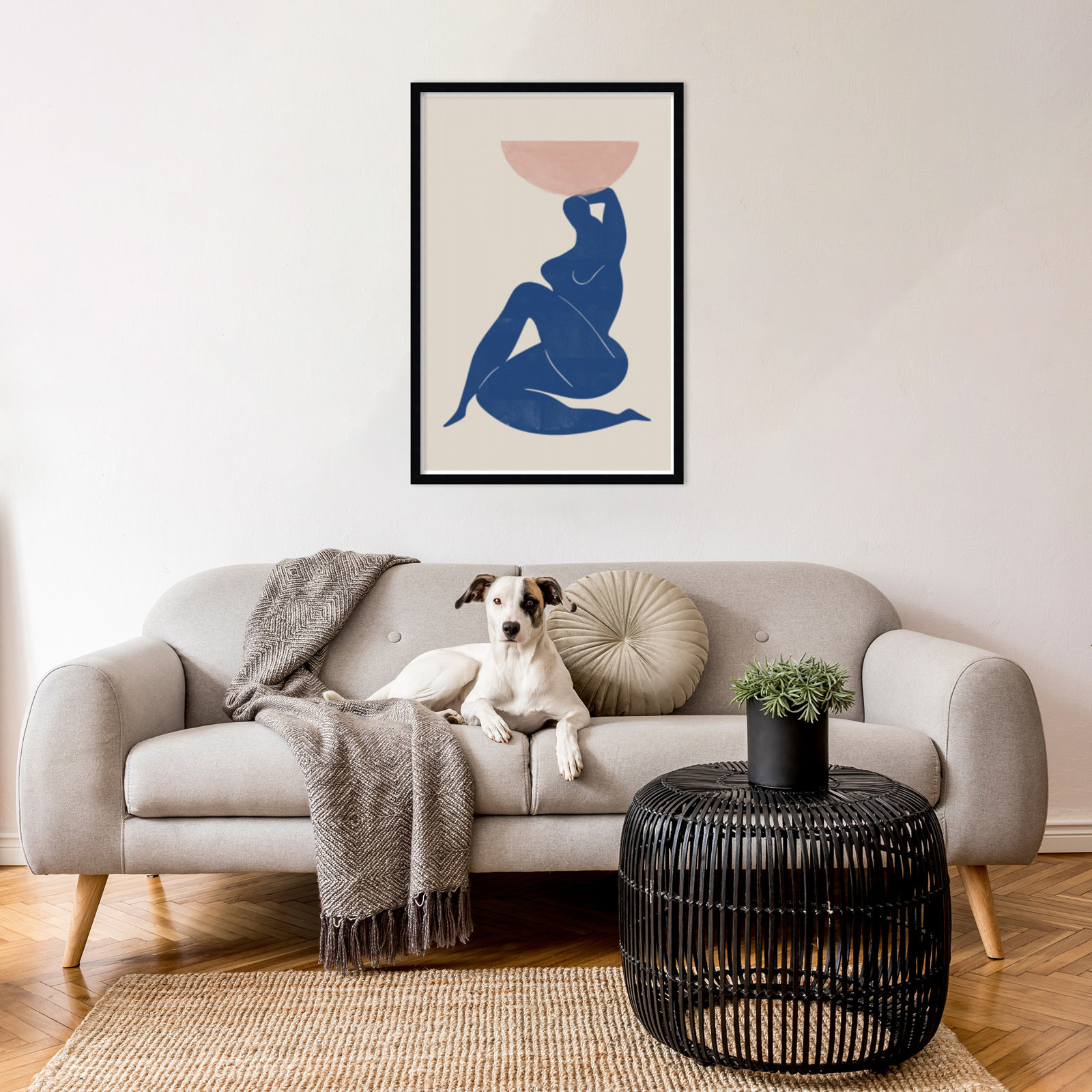 Northglenn "Vase and Woman" Print, Black, 33" H x 23" W