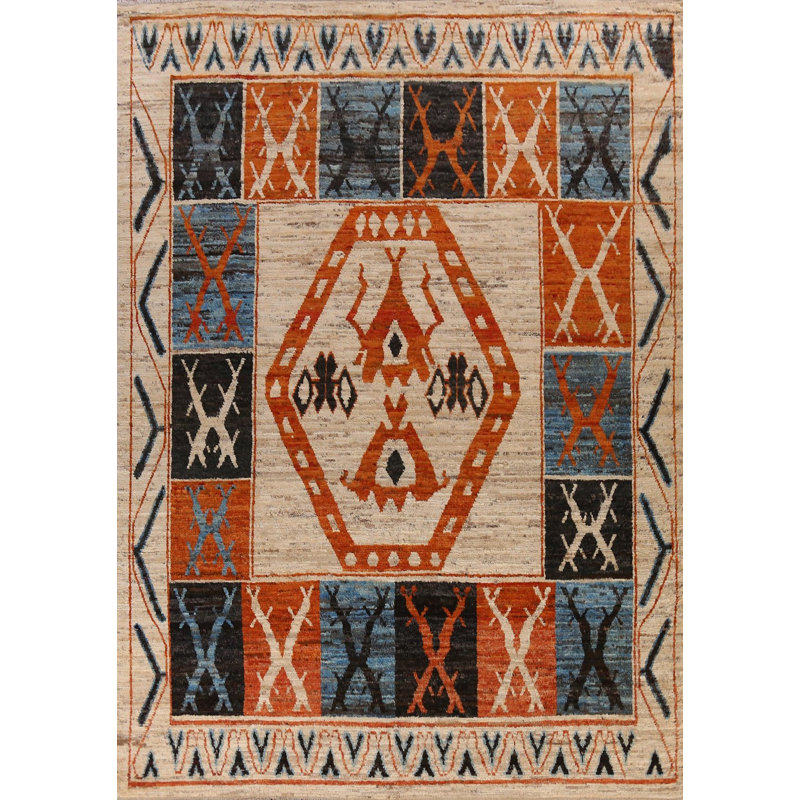 Grand tapis oriental géométrique marocain 10 x 14