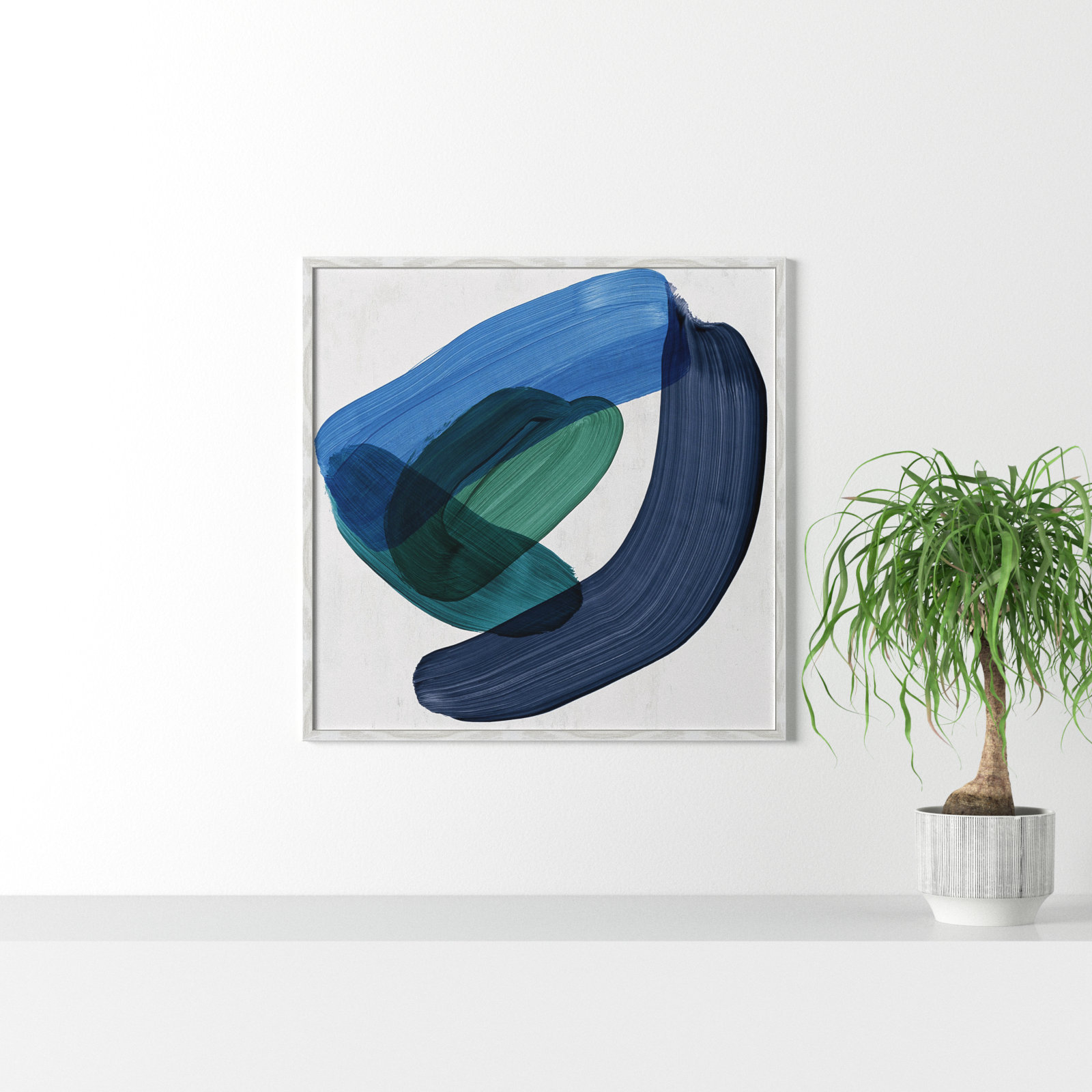Smooth Bend II Painting, 32" H x 32" W x 0.75" D, White