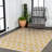 Drora Traditional Geometric Bold Gingham Yellow/Cream Indoor/Outdoor Rug-90075449