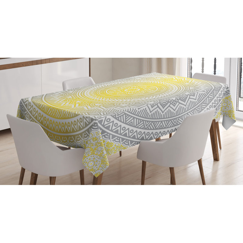 Dining Room Kitchen Tablecloth, 84" L x 60" W, Teal/Coral