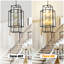 Lustre lanterne industriel à 8 lumières de style ferme | Noir mat et or-1168825784-1168825787-1168825788