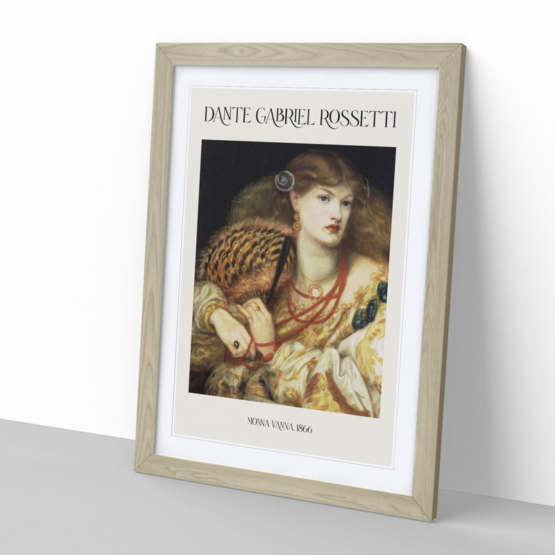Monna Vanna by Dante Gabriel Rossetti - Picture Frame Painting, 36cm H x 27cm W x 2cm D, Oak