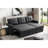 3 Convertible Upholstered With Pull-Out Chaise And Storage Space, Dark Gray Linen Main Fabric, Foam Filled, Twin Size Sleeper Function, Removable Back Cushions, Suitable For Overnight Accommodation-1348830521