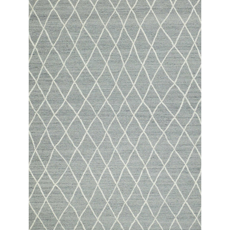 Kodiak Handmade New Zealand Wool, Gray/Ivory Area Rug, Rectangle 8' x 10'