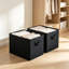 Bac de rangement pliable en tissu avec poignées, paquet de 2, 15 x 13 x 13 po, grande capacité de 42 L, noir