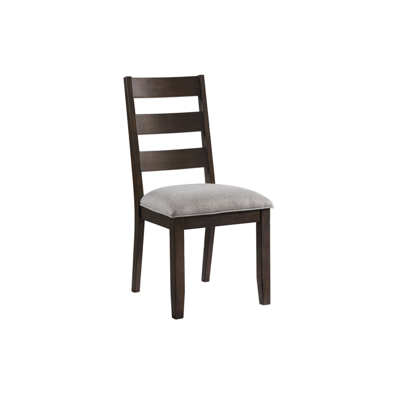 Boise Ladder Back Dining Chair with Cushion, Black & Walnut