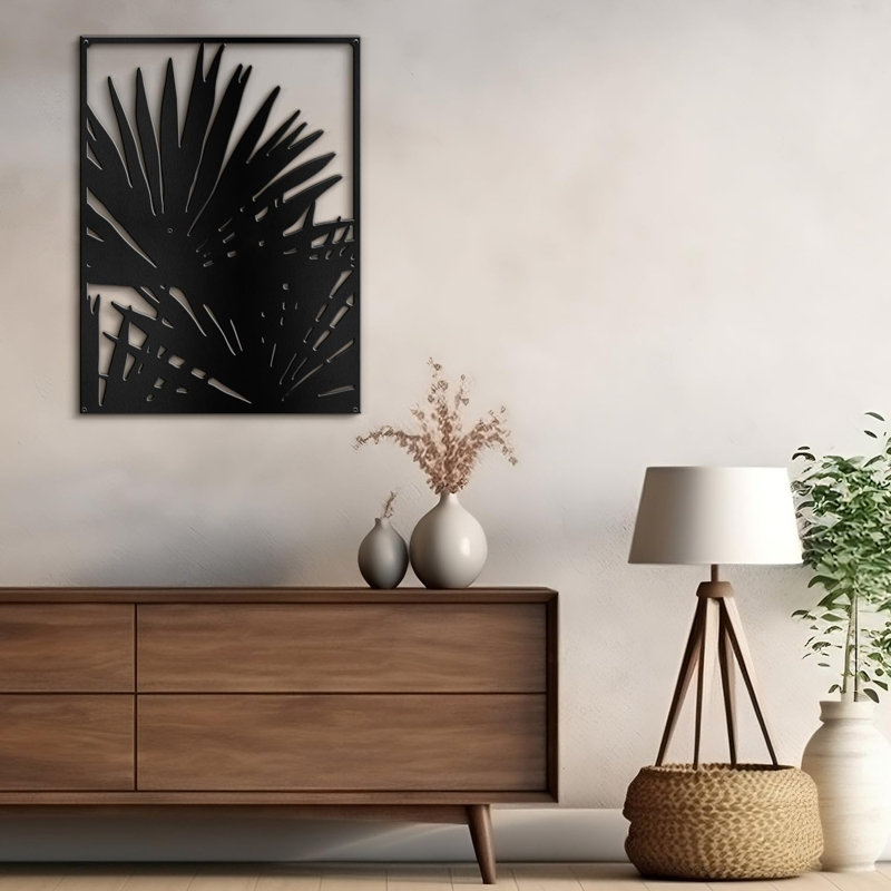 Décoration murale décorative murale en métal, H 24 po x l 17,91 po x P 0,05 po, Noir
