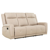 Steeves 78 in. Reclining Condo Sofa in Beige