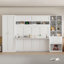 Grand lit escamotable mural avec placard, tiroirs et tablettes-1249527863