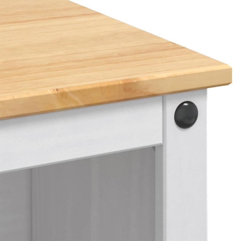 Solid Wood Kitchen Island Set, White