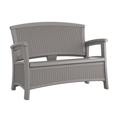 Suncast 47 in. W x 29.5 in. D Resin Loveseat with Storage Compartment, Made in the USA
