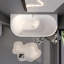 59” x 29.5” Freestanding Acrylic Soaking Bathtub, Stand Alone Back to Wall Bathroom Tub