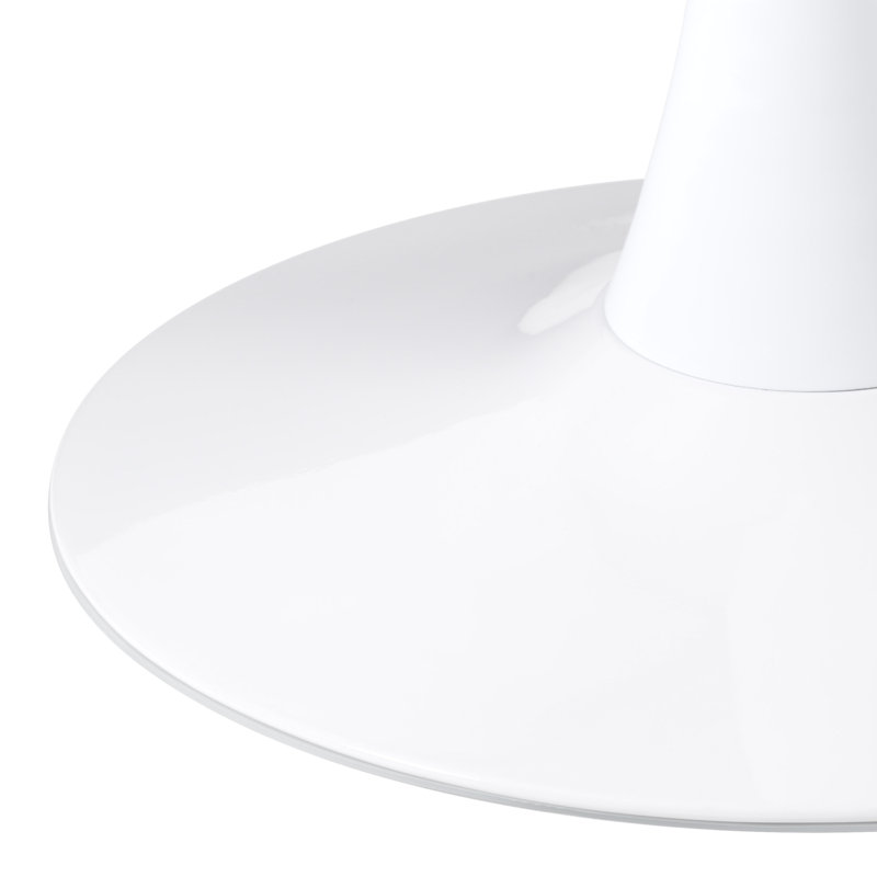 Table de salle à manger 27,5 po, Blanc, Marbre blanc