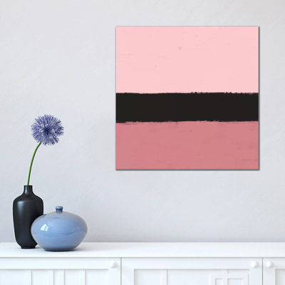 Pink Abstract 1 Piece Wrapped Canvas Wall Art