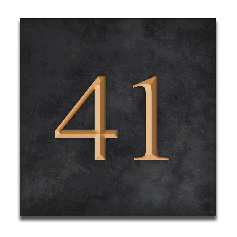 Velia 17.78cm H Stone House Number, 41, Gold