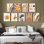 Art mural encadré, ensemble de galerie, art géométrique multicolore, variété, formes abstraites, illustrations, art moderne bohème coloré pour le salon, le bureau, la chambre à coucher - 12 po x 16 po x 9 po