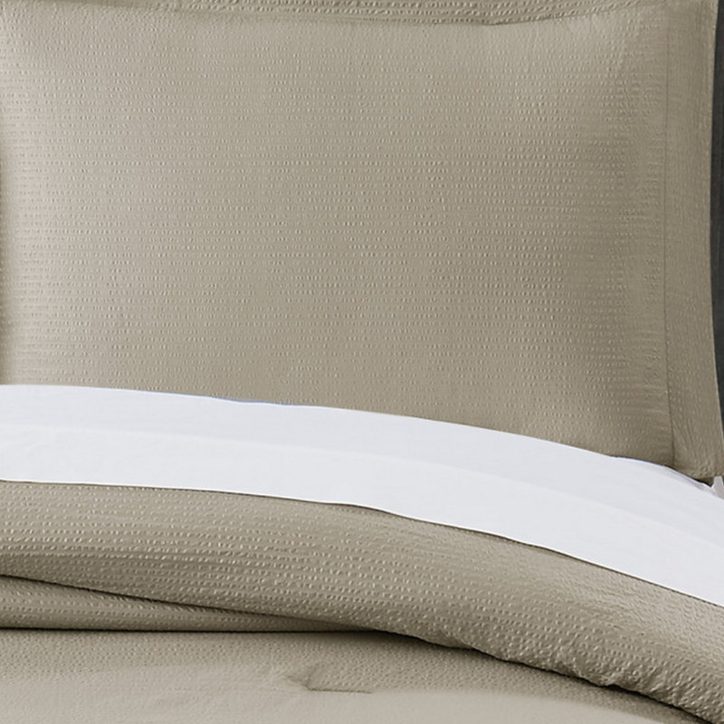 Truly Calm Antimicrobial Ring Stitch Solid Colour Comforter Set, Full/Double Comforter + 6 Additional Pieces, White