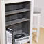 Comptoir 3 pièces avec rangement, style moderne, construction, installation rapide, sièges rembourrés, tablettes latérales, plateau de table blanc délavé, assemblage, tabourets peu encombrants, bois massif rétro Easy +, encastré