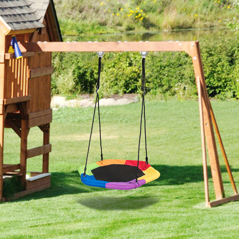 Gymax Metal Swing Set with 1 Swing(s), Multicolor