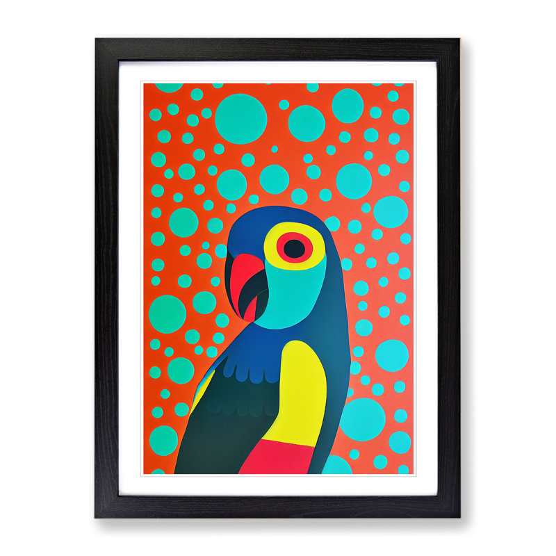 CAN-V0523-1750X Parrot Modern - Wrapped Canvas Print, 34cm H x 25cm W x 2cm D, Oak